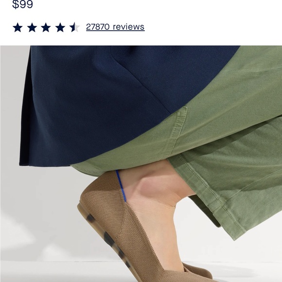 Rothy's Brown Flats with Blue Trim - Picture 9 of 10